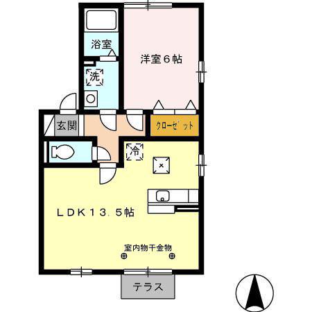 プレヴナーンス(1LDK/1階)の間取り写真