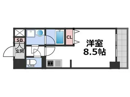 エストゥルースプラスサウス大阪(1K/10階)の間取り写真