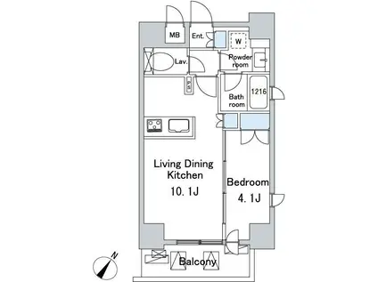ルジェンテ・バリュ上野(1LDK/6階)の間取り写真