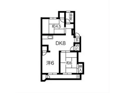 ハイツ高御堂F棟(3DK/3階)の間取り写真