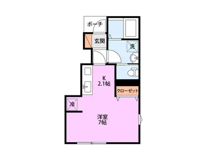 メゾン・ドゥ・イロンデール(ワンルーム/1階)の間取り写真