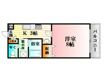 ベルドミールI(1K/2階)の間取り写真