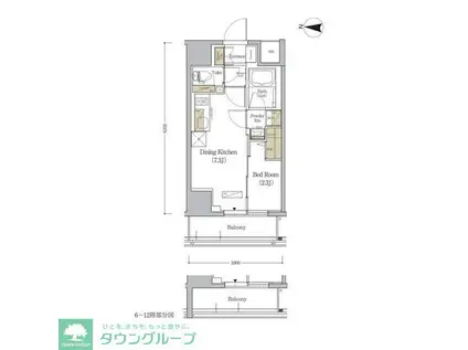 アーバネックス森下ウエスト(1DK/3階)の間取り写真