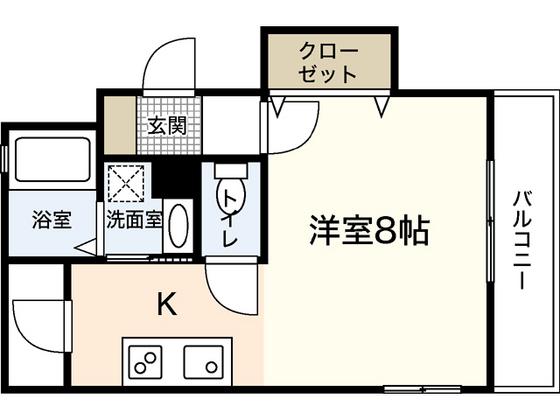 ビューテラスオクムラ(1K/1階)の間取り写真