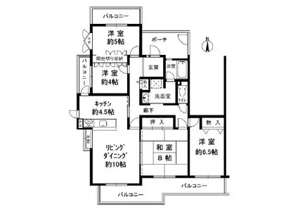 泉北御池台第3 1棟(4LDK/5階)の間取り写真