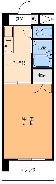 サニーハイツみゆき(1K/1階)の間取り写真