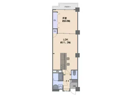 ハイツ磯子台(1LDK/4階)の間取り写真