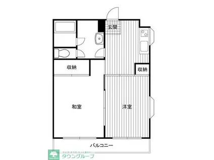 バードヒルズ戸塚II(2DK/1階)の間取り写真