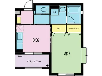 イースト(1DK/3階)の間取り写真