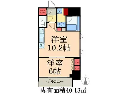 HF上野入谷レジデンス(1LDK/9階)の間取り写真