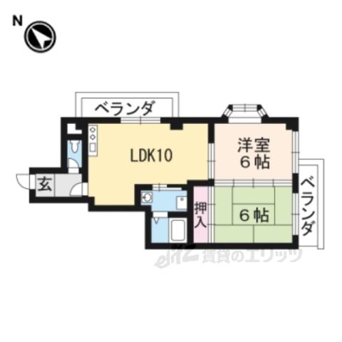 TK矢倉(2LDK/7階)の間取り写真