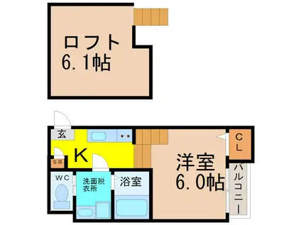 ハーモニーガーデン(1K/1階)の間取り写真