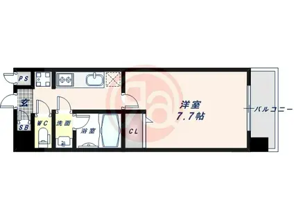 LA DOUCEUR天王寺(1K/6階)の間取り写真