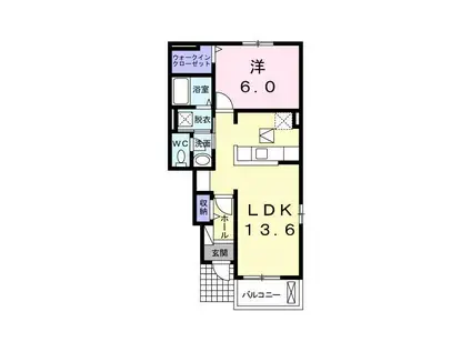 BELLA LUCE II(1LDK/1階)の間取り写真