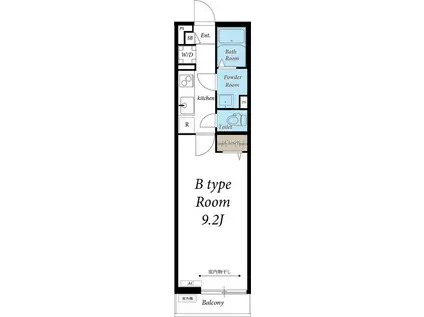 リブリ・ラム ワイヤー(1K/2階)の間取り写真