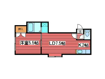 ハイツミルキーウェイ(1LDK/3階)の間取り写真