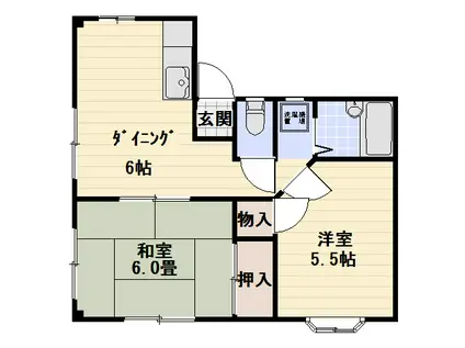 梅田ハイツ(2DK/3階)の間取り写真