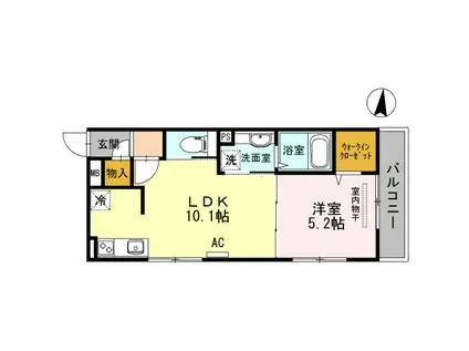 エルスール江坂(1LDK/2階)の間取り写真