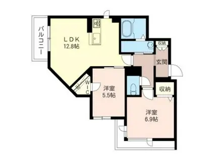 メゾン ブランシュ(2LDK/2階)の間取り写真
