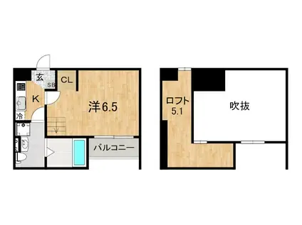 セルフィーユ(1K/1階)の間取り写真