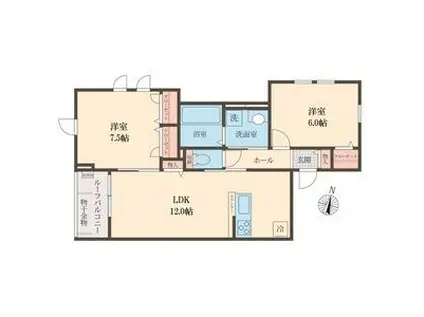 SOPHIA方南(2LDK/2階)の間取り写真