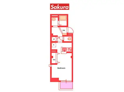 ルミエール港南台(1K/1階)の間取り写真