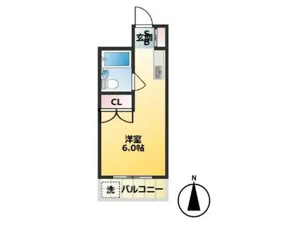 シティフラット25(ワンルーム/2階)の間取り写真