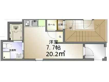 TAP井土ヶ谷(ワンルーム/2階)の間取り写真