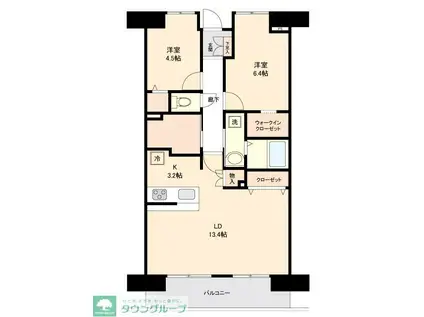 コンフォート津田沼壱番館(2SLDK/1階)の間取り写真