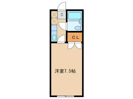 御田コーポ(1K/2階)の間取り写真