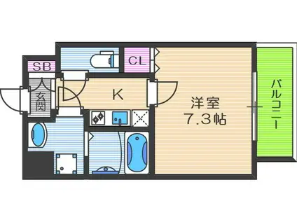 CASSIA福島駅前(1K/5階)の間取り写真
