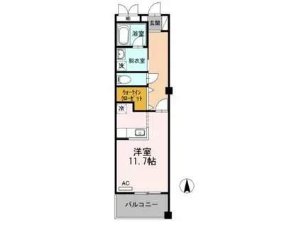 クレストE(ワンルーム/2階)の間取り写真