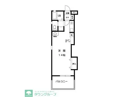 グランドヒルズ(1DK/2階)の間取り写真