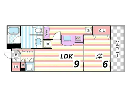 カトルセゾン(1LDK/10階)の間取り写真