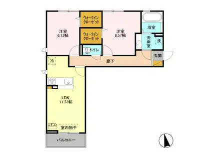 ロイヤルガーデンXI(2LDK/2階)の間取り写真