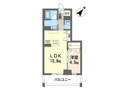 CLASSEUM連坊II(1LDK/3階)の間取り写真