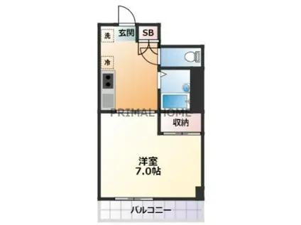 チェストポート(1K/2階)の間取り写真