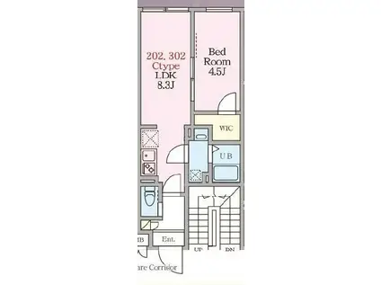 エルファーロ三軒茶屋VI(1LDK/2階)の間取り写真