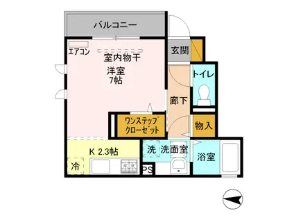 さくらき(1K/1階)の間取り写真