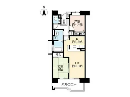 UR西宮マリナパークシティ丘のある街7号棟(2LDK/4階)の間取り写真