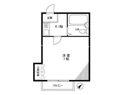 ソネット2172(1K/2階)の間取り写真