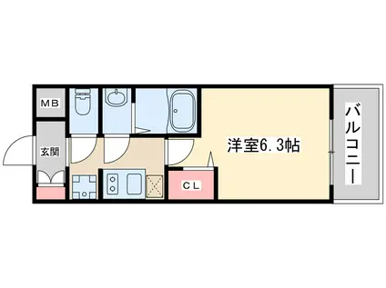 プレサンス新大阪イオリア(1K/9階)の間取り写真