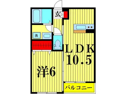 カーサニコルII(1LDK/2階)の間取り写真