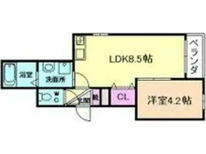 CASA ESPERANZA(1LDK/1階)の間取り写真