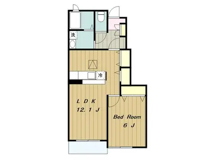 パ-クサイド・K(1LDK/1階)の間取り写真