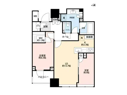 パークコート ザ・三番町ハウス(2LDK/10階)の間取り写真