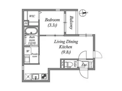 ハーモニーテラス林寺VIII(1LDK/1階)の間取り写真