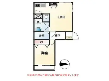 シャトレ都立大(1LDK/3階)の間取り写真