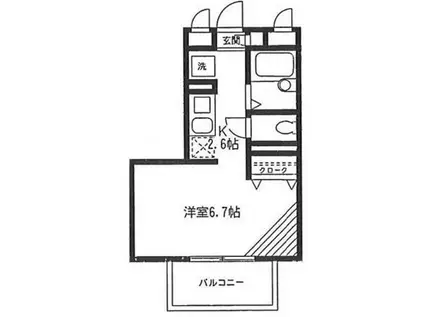 グラン・シャリオ壱番館(1K/1階)の間取り写真
