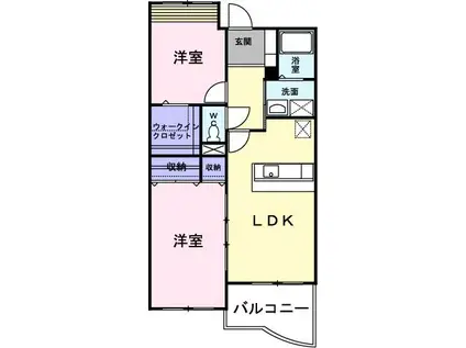 クレメンティア(2LDK/3階)の間取り写真